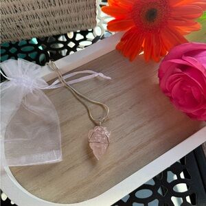 Rose Quarts Crystal Necklace 🤍